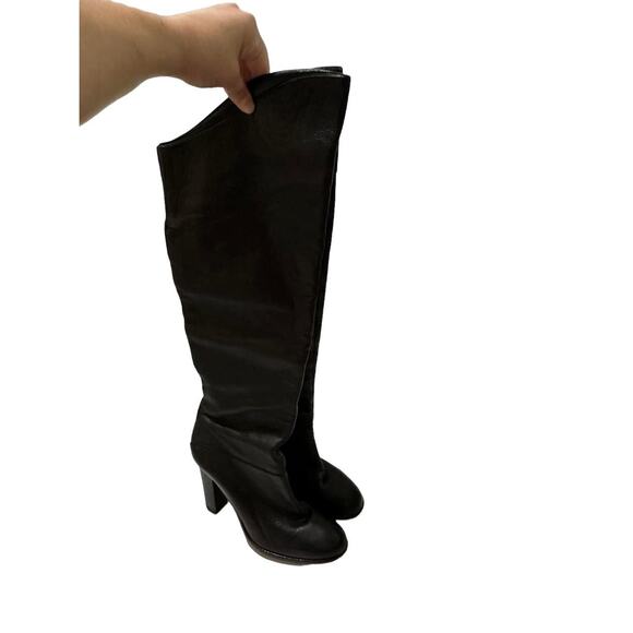 Reiss Women's Black Pull On Knee High Round Toe Leather Boots Size 39 EUR‎ - Picture 7 of 7